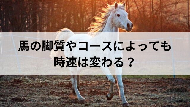 馬の脚質やコースによっても時速は変わる？の見出し