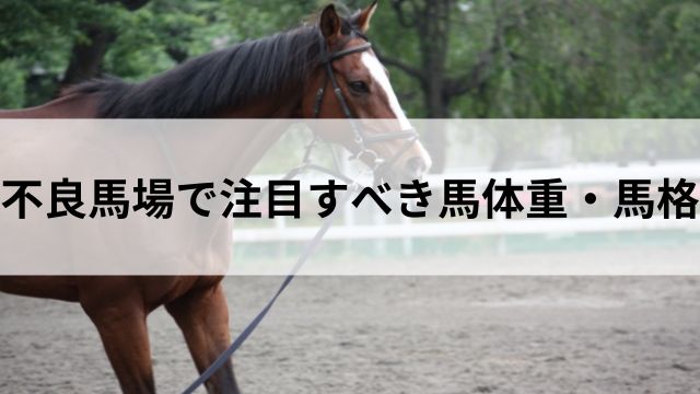 不良馬場で注目すべき馬体重・馬格の見出し