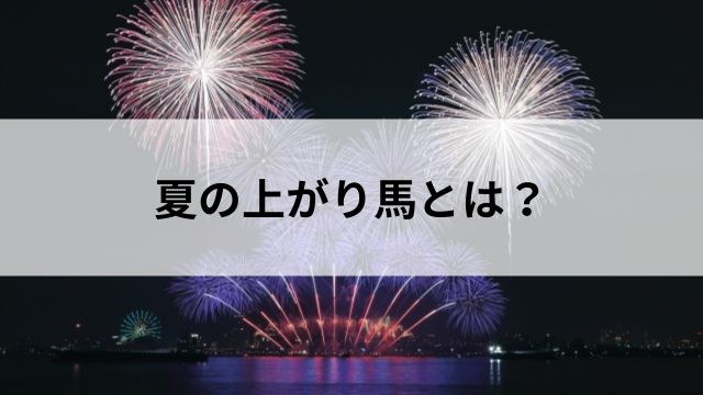 夏の上がり馬とは?の見出し