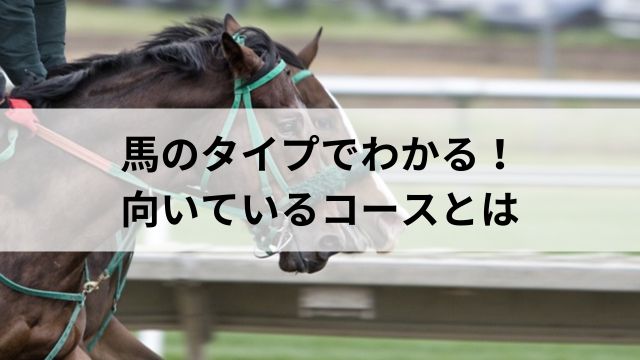 馬のタイプでわかる!向いているコースとはの見出し