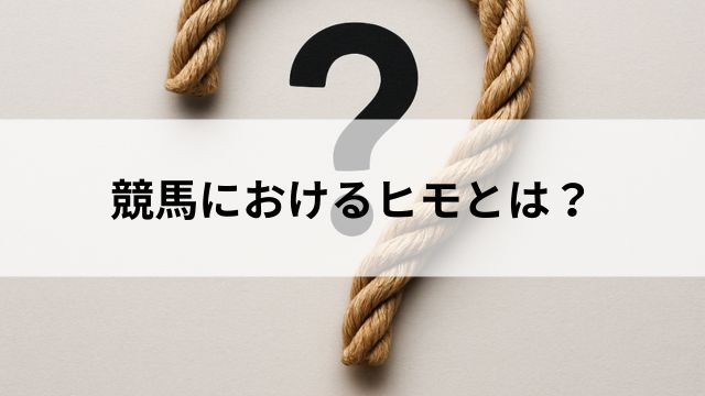 競馬における「ヒモ」とは？の見出し