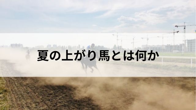 夏の上がり馬とは何かの見出し