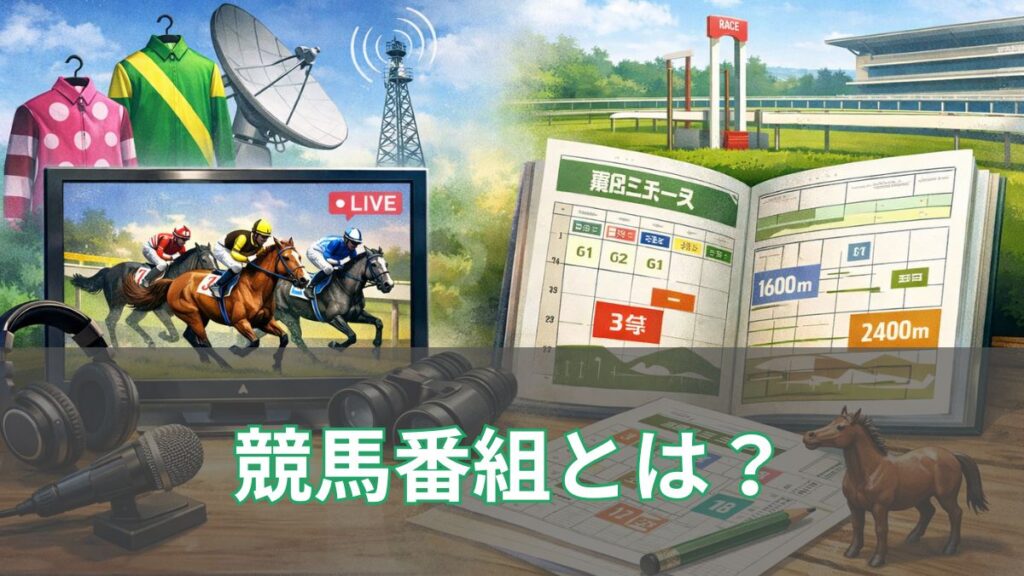 競馬番組とは？テレビ番組とレースプログラムの違いを初心者向けに解説のアイキャッチ
