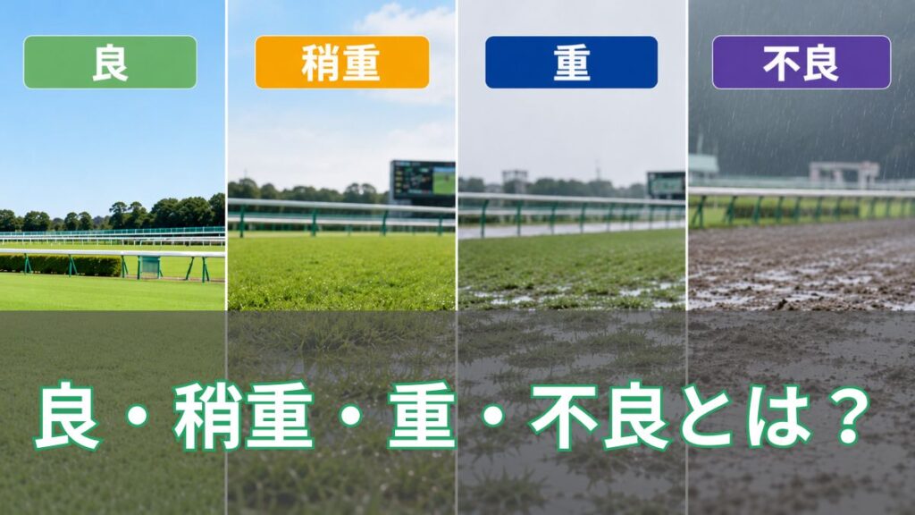 良・稍重・重・不良とは？馬場状態の意味と芝・ダートへの影響を初心者向けに解説のアイキャッチ