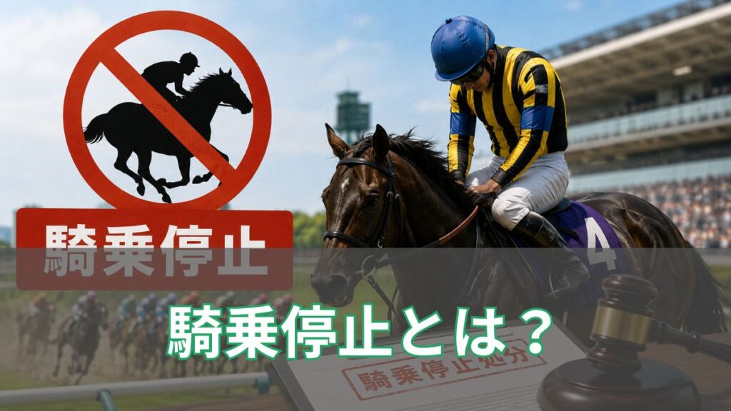 競馬の騎乗停止とは？JRAの制裁や騎乗停止情報の見方を初心者向けに解説のアイキャッチ