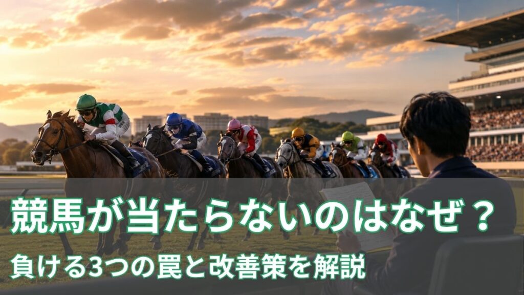 競馬が当たらないのはなぜ?負ける3つの罠と改善策を解説のアイキャッチ