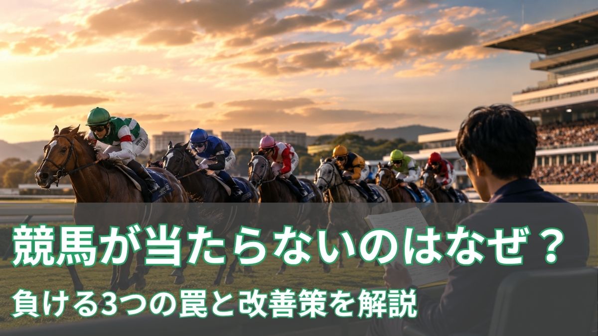競馬が当たらないのはなぜ?負ける3つの罠と改善策を解説のアイキャッチ