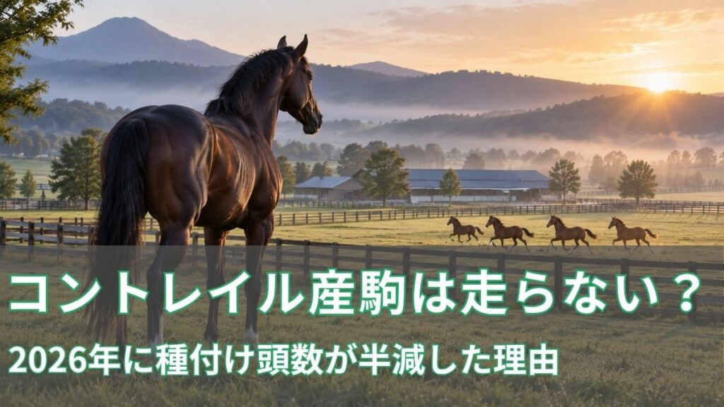 コントレイル産駒は走らない？2026年に種付け頭数が半減した理由のアイキャッチ